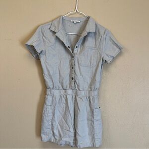 Vanilla star girls tan linen romper with side pockets NWOT girls size Large